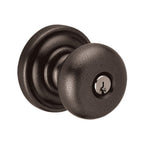 Baldwin Hardware Juego de Entrada con Llave 5205 — Perilla Classic con Roseta Clásica — Bronce aceitado envejecido