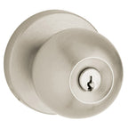 Baldwin Hardware Juego de Entrada con Llave 5215 — Perilla Minneapolis — Níquel satinado Lifetime