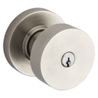 Baldwin Hardware Juego de Entrada con Llave 5230 — Perilla Contemporary con Roseta Redonda — Níquel satinado Lifetime