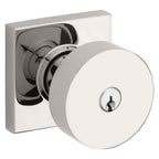 Baldwin Hardware Juego de Entrada con Llave 5250 — Perilla Minneapolis con Roseta Cuadrada — Níquel pulido Lifetime