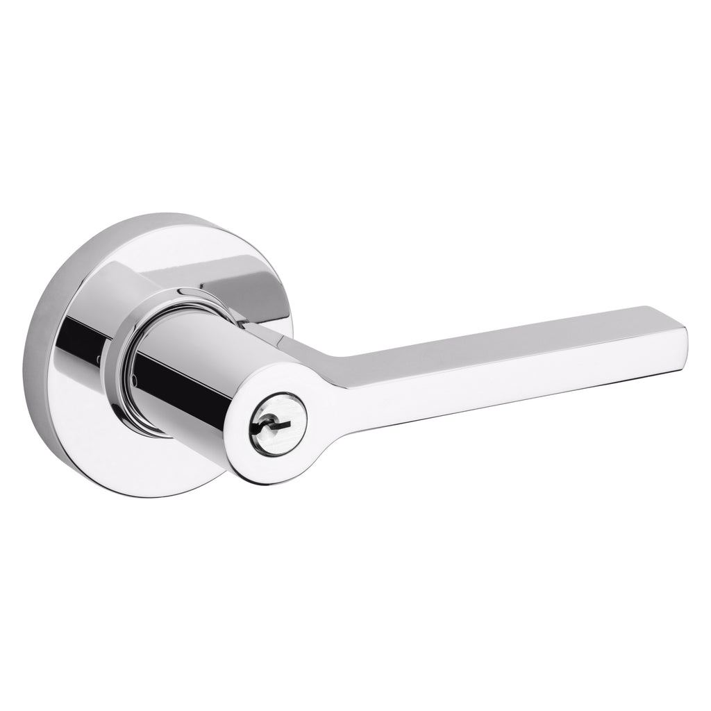 Baldwin Hardware Juego de Entrada con Llave 5260 — Manija Square con Roseta Redonda — Cromo pulido