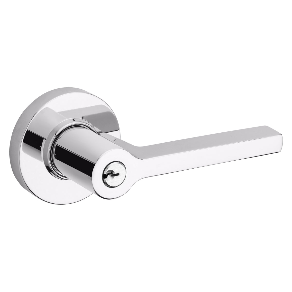 Baldwin Hardware Juego de Entrada con Llave 5260 — Manija Square con Roseta Redonda — Cromo pulido
