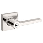 Baldwin Hardware Juego de Entrada con Llave 5285 — Manija Square con Roseta Cuadrada — Níquel pulido Lifetime