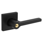 Baldwin Hardware Juego de Entrada con Llave 5285 — Manija Square con Roseta Cuadrada — Negro satinado