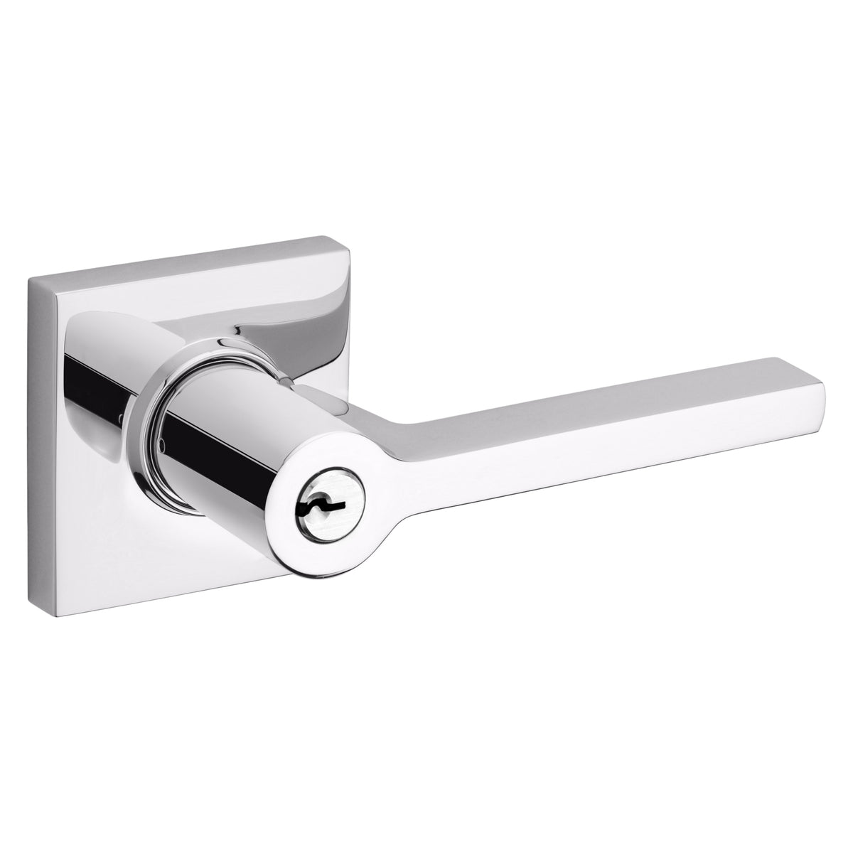 Baldwin Hardware Juego de Entrada con Llave 5285 — Manija Square con Roseta Cuadrada — Cromo pulido