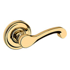 Baldwin Hardware Manija 5445V con Roseta 5048 — Latón pulido Lifetime (PVD) — Privacidad