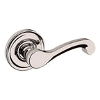 Baldwin Hardware Manija 5445V con Roseta 5048 — Níquel pulido Lifetime — Privacidad