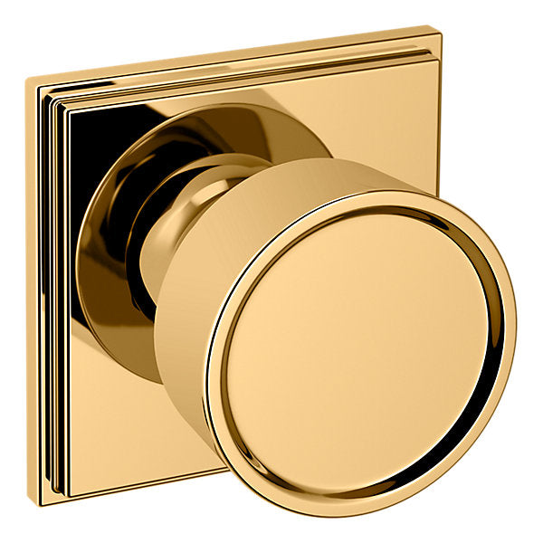 Baldwin Hardware Perilla K007 Hollywood Hills con Roseta R050 — Latón sin laca — Dummy completo