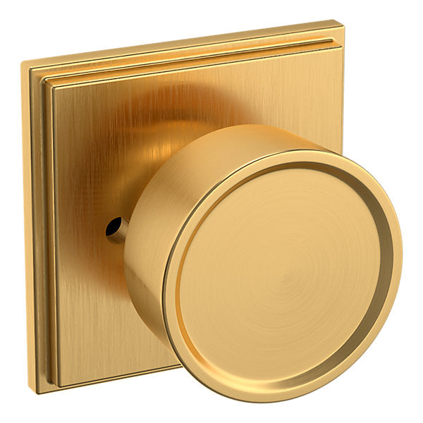 Baldwin Hardware Perilla K007 Hollywood Hills con Roseta R050 — Latón satinado Lifetime — Privacidad