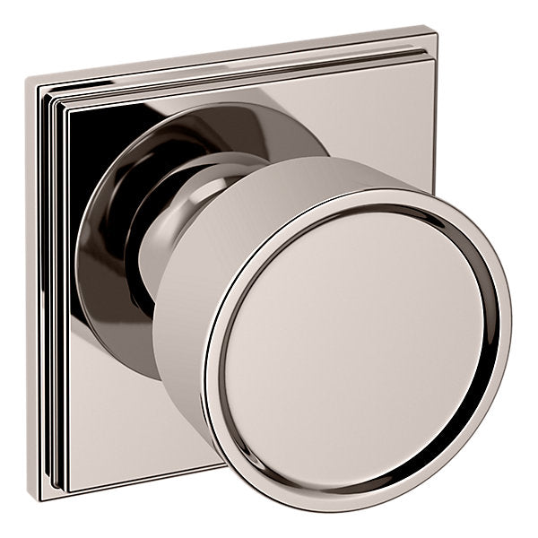 Baldwin Hardware Perilla K007 Hollywood Hills con Roseta R050 — Níquel pulido Lifetime — Dummy completo