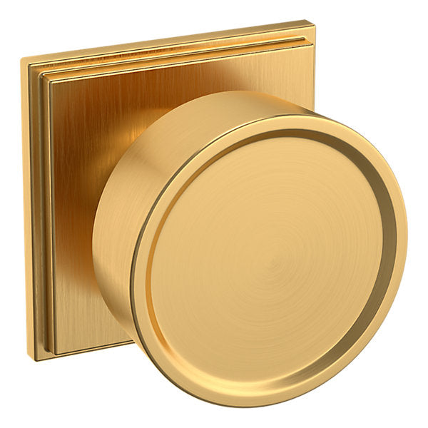 Baldwin Hardware Perilla K009 Hollywood Hills con Roseta R050 — Latón satinado Lifetime — Paso