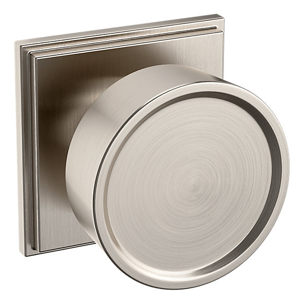 Baldwin Hardware Perilla K009 Hollywood Hills con Roseta R050 — Níquel satinado Lifetime — Dummy completo