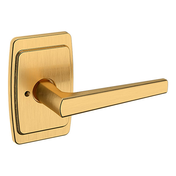 Baldwin Hardware Manija L024 con Roseta R046 — Latón satinado Lifetime — Privacidad