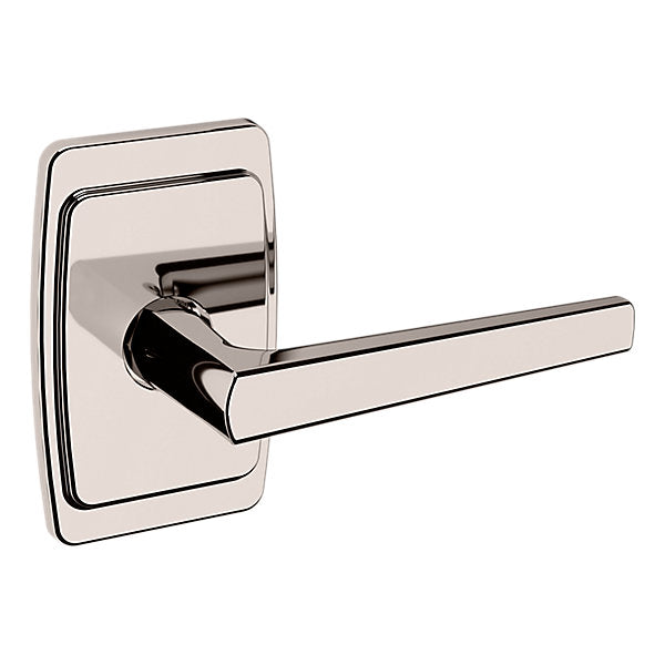 Baldwin Hardware Manija L024 con Roseta R046 — Níquel pulido Lifetime — Dummy completo