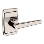 Baldwin Hardware Manija L024 con Roseta R046 — Níquel pulido Lifetime — Dummy completo