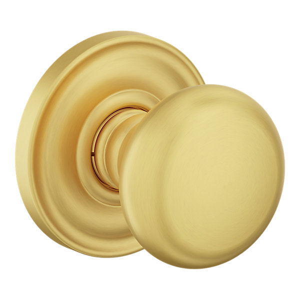Baldwin Hardware Perilla 5015 Classic con Roseta 5048 — Latón satinado Lifetime — Dummy completo