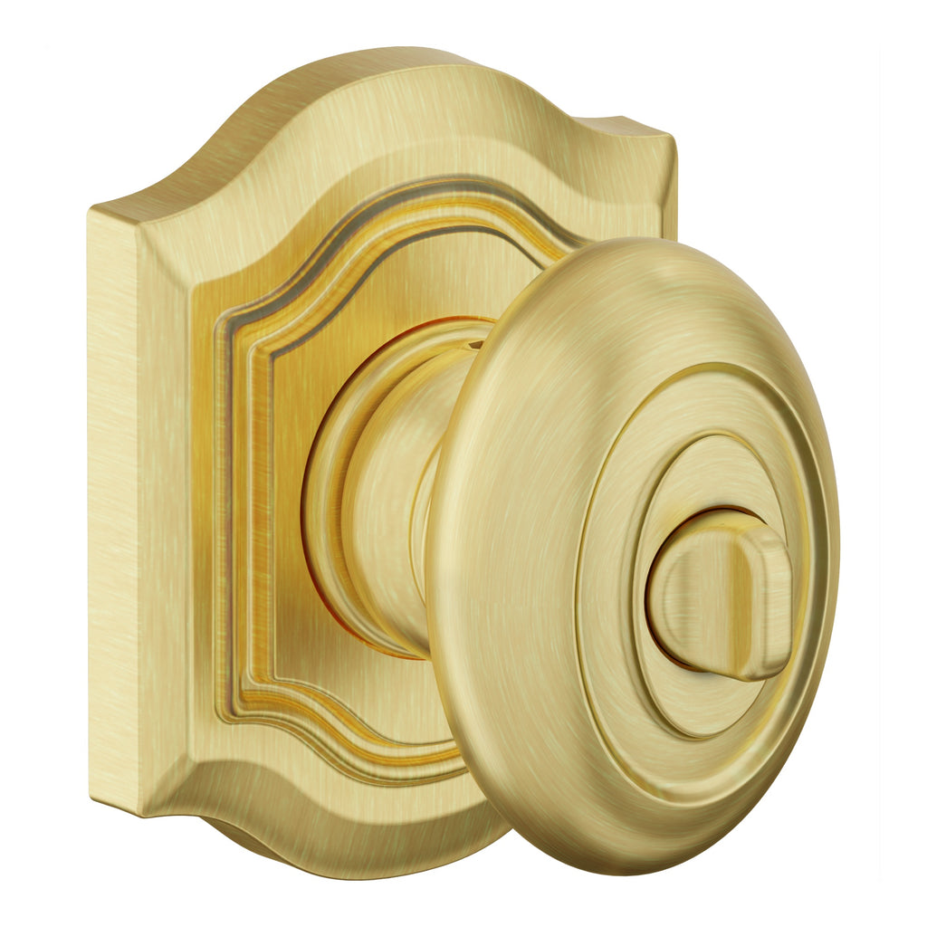 Baldwin Hardware Juego de Entrada con Llave 5237 — Perilla Bethpage con Roseta Bethpage — Latón satinado café