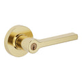 Baldwin Hardware Juego de Entrada con Llave 5260 — Manija Square con Roseta Redonda — Latón pulido Lifetime (PVD)