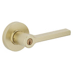 Baldwin Hardware Juego de Entrada con Llave 5260 — Manija Square con Roseta Redonda — Latón satinado Lifetime