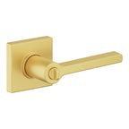 Baldwin Hardware Juego de Entrada con Llave 5285 — Manija Square con Roseta Cuadrada — Latón satinado Lifetime