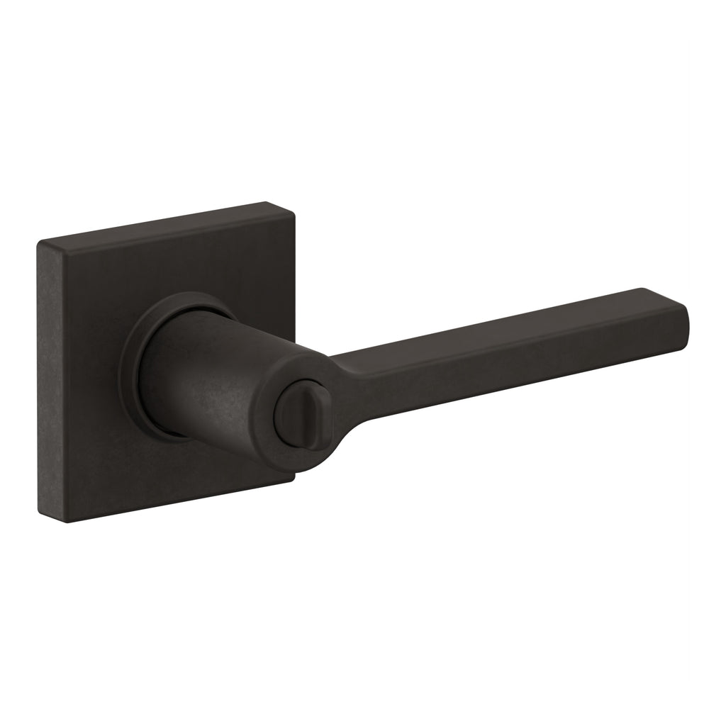 Baldwin Hardware Juego de Entrada con Llave 5285 — Manija Square con Roseta Cuadrada — Bronce aceitado