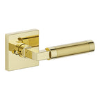Baldwin Hardware Manija L030 Knurled Gramercy con Roseta R017 — Latón sin laca — Privacidad