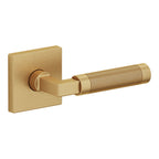 Baldwin Hardware Manija L030 Knurled Gramercy con Roseta R017 — Latón vintage — Paso