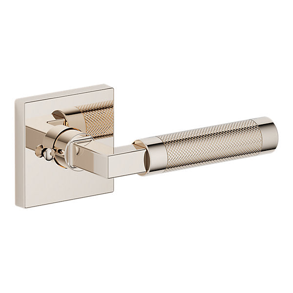 Baldwin Hardware Manija L030 Knurled Gramercy con Roseta R017 — Níquel pulido Lifetime — Privacidad
