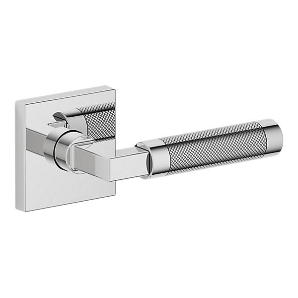 Baldwin Hardware Manija L030 Knurled Gramercy con Roseta R017 — Cromo pulido — Paso