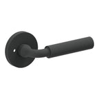 Baldwin Hardware Manija L031 Curved Gramercy con Roseta 5046 — Negro satinado — Privacidad