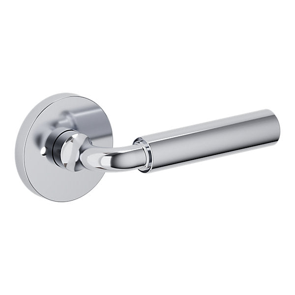 Baldwin Hardware Manija L031 Curved Gramercy con Roseta 5046 — Cromo pulido — Privacidad