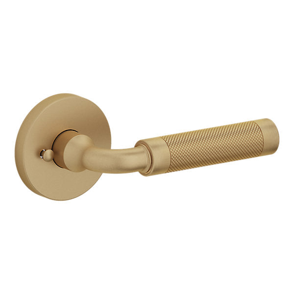Baldwin Hardware Manija L032 Curved Knurled Gramercy con Roseta 5046 — Latón vintage — Privacidad