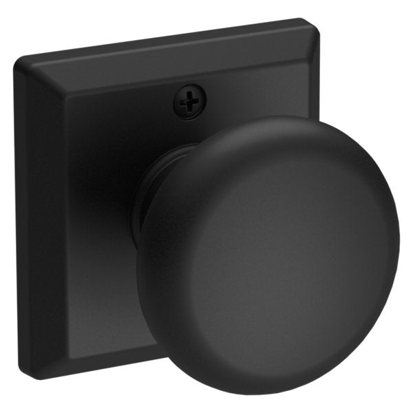 Baldwin Hardware Reserve Perilla Round — Negro satinado — Traditional Square — Dummy completo