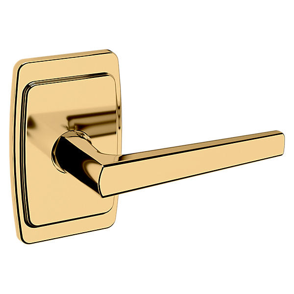 Baldwin Hardware Manija L024 con Roseta R046 — Latón pulido Lifetime (PVD) — Paso