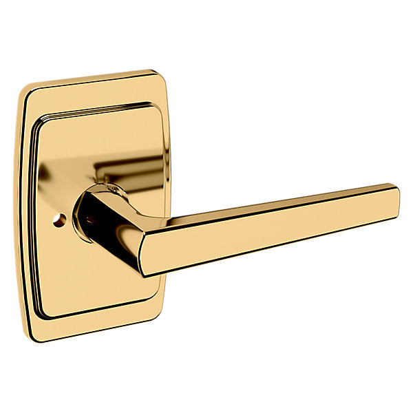 Baldwin Hardware Manija L024 con Roseta R046 — Latón pulido Lifetime (PVD) — Privacidad