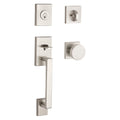Baldwin Hardware Reserve Juego de Entrada La Jolla x Perilla Contemporary — Níquel satinado — Contemporary Square