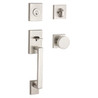 Baldwin Hardware Reserve Juego de Entrada La Jolla x Perilla Contemporary — Níquel satinado — Contemporary Square