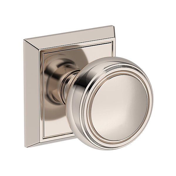Baldwin Hardware Reserve Perilla Bremerton — Níquel pulido Lifetime — Chamfered Square — Paso