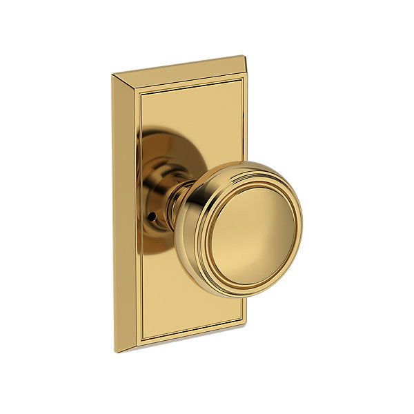 Baldwin Hardware Reserve Perilla Bremerton — Latón pulido Lifetime (PVD) — Chamfered 5 — Privacidad