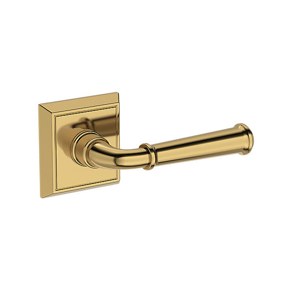 Baldwin Hardware Reserve Manija Dunsmoor — Latón pulido Lifetime (PVD) — Chamfered Square — Paso