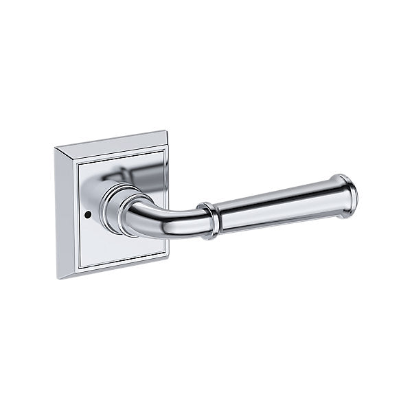 Baldwin Hardware Reserve Manija Dunsmoor — Cromo pulido — Chamfered Square — Privacidad