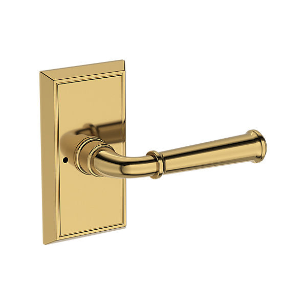 Baldwin Hardware Reserve Manija Dunsmoor — Latón pulido Lifetime (PVD) — Chamfered 5 — Privacidad