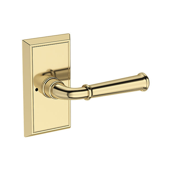 Baldwin Hardware Reserve Manija Dunsmoor — Latón sin laca — Chamfered 5 — Privacidad