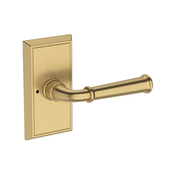 Baldwin Hardware Reserve Manija Dunsmoor — Latón satinado Lifetime — Chamfered 5 — Privacidad