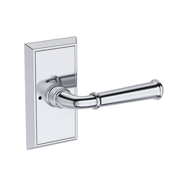 Baldwin Hardware Reserve Manija Dunsmoor — Cromo pulido — Chamfered 5 — Privacidad