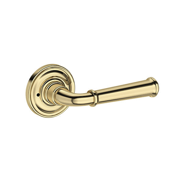 Baldwin Hardware Reserve Manija Dunsmoor — Latón sin laca — Traditional Round — Privacidad