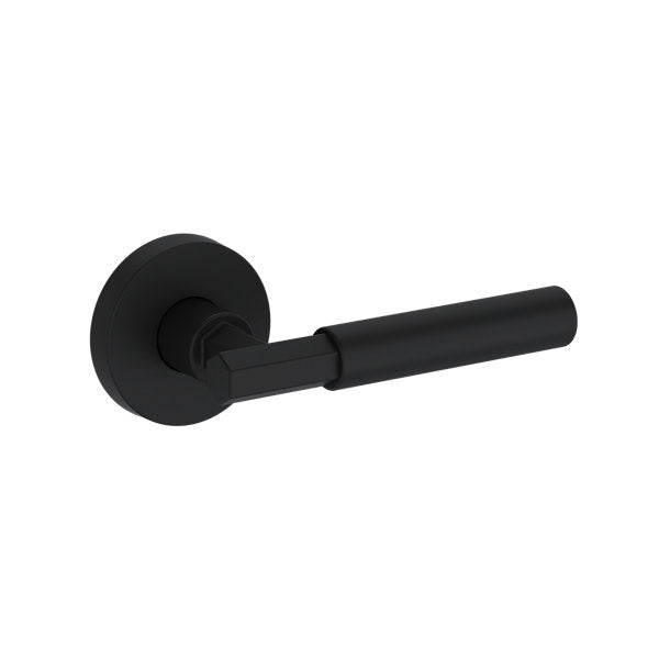 Baldwin Hardware Manija Reserve Riddling — Negro satinado — Contemporary Round — Dummy completo