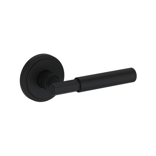Baldwin Hardware Manija Reserve Riddling — Negro satinado — Stepped Round — Dummy completo
