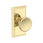 Baldwin Hardware Reserve Perilla Solvang — Latón sin laca — Chamfered 5 — Privacidad