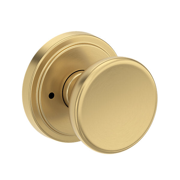 Baldwin Hardware Reserve Perilla Solvang — Latón satinado Lifetime — Stepped Round — Privacidad